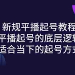 (2735期)新规平播起号教程:平播起号的底层逻辑,适合当下的起号方式