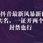 (2730期)2022抖音最新风暴新口子:多开实名,一整开两个实名,封禁也行