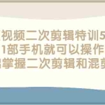 (2674期)短视频二次剪辑特训5.0,1部手机就可以操作,0基础掌握二次剪辑和混剪技术