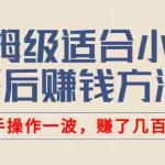 (2592期)某付费文章:保姆级适合小白的睡后赚钱方法:随手操作一波,赚了几百块