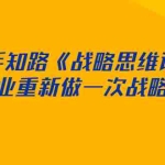 （2519期）高手知路《战略思维课》让企业重新做一次战略思考
