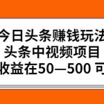 (2435期)今日头条赚钱玩法,头条中视频项目,单号收益在50—500 可批量