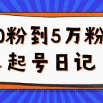 (2367期)0粉到5万粉起号日记,持续变现 实操过程(5节课-78分钟)