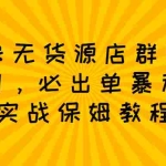 （2349期）拼多多无货源店群：从0~1，必出单10单利润1000+暴利玩法，36节实战保姆教程