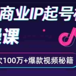 (2336期)抖音爆款商业IP起号核心实操课:带你玩转算法,流量,内容,架构,变现