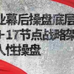 (2311期)商业幕后操盘底层架构+17节点战略架构+人性操盘(详细视频课程)