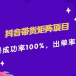 (2249期)抖音带货矩阵项目,起号成功率100%,出单率100%!