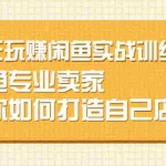 (2247期)30天玩赚闲鱼实战训练营,闲鱼专业卖家教你如何打造自己店铺