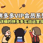 (2260期)拼多多VIP会员系列,超详细的拼多多实战运营攻略