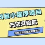 (2190期)抖音小程序项目,方法交给你,按照方法去做就能赚钱了