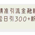 (2156期)1套精准引流金融粉方法,轻松日引300+粉丝【视频课程】