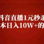 (2127期)抖音直播1元秒杀,低成本日入10W+的玩法【视频课程】