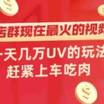 (2027期)淘宝店群现在最火的视频玩法,一天几万UV的玩法,赶紧上车吃肉!