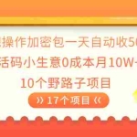 (2023期)贴吧操作加密包一天自动收500+激活码小生意0成本月10W+10个野路子项目