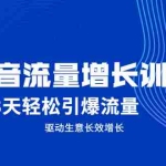 (2049期) 抖音流量增长训练营,3天轻松引爆流量,驱动生意长效增长
