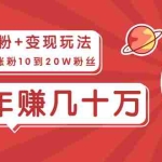 (1967期)抖音粉丝爆涨+变现玩法:实测40天涨粉10到20W粉丝,当副业操作月赚几十万