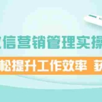 (1996期)企业微信营销管理实操全攻略,助你轻松提升工作效率 获客成交