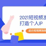 (1988期)2021短视频发展趋势+打造个人IP,适合短视频涨粉变现的新媒体人
