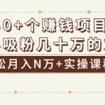 (1923期)分享50+个最新2021赚钱项目:新手吸粉几十万方法,轻松月入N万+实操课程