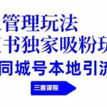 (1922期)团队管理玩法+小红书独家吸粉玩法+抖音同城号本地引流方法(三套课程)