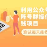(1913期)利用公众号SEO矩阵号群操作暴利赚钱项目,测试每天能收入2000+所有人可做