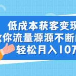(1909期)低成本获客变现营,教你流量源源不断的秘诀,轻松月入10万