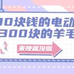 (1863期)400块钱的电动车,300块的羊毛,来晚就没啦!