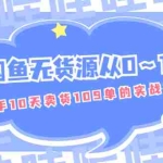 (1849期)闲鱼无货源从0~1,新手10天卖货109单的实战教程【付费文章】