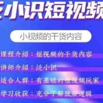 （1836期）短视频课+电商课，玩转短视频，轻松月入过万【视频课程】