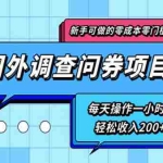 (1803期)新手0成本0门槛可操作的国外调查问券项目,每天一小时轻松收入200+(无水印)