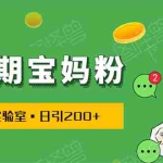 (1725期)日引200+预产期宝妈,从预产期到K12教育持续转化…操作方法简单