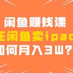 (1710期)闲鱼赚钱课:在闲鱼卖ipad,如何月入3W?详细操作教程