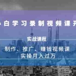 (1683期)0基础小白学习录制视频课开发赚钱:制作、推广、赚钱视频课 实操月入过万