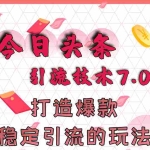 (1637期)今日头条引流技术7.0,打造爆款稳定引流的玩法,收入每月轻松过万(无水印)