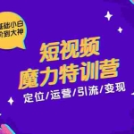 (1525期)零基础小白进阶到大神《短视频魔力特训营》定位-运营-引流-变现