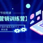 (1510期)【朋友圈营销训练营】0基础教你打造价值百万的个人朋友圈(9节视频课)