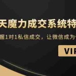 (1499期)13天魔力成交系统特训营:从0-1掌握1对1私信成交,让微信成为你的提款机