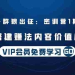 (1491期)杀破狼 | 群狼出征:密训营1期,2期:如何搭建赚法内容价值库框架(无水印)