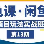 (1440期)闲鱼项目玩法实战班第13期:从0到N+方法,全程直播 现场演练(全套无水印)