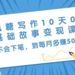 (1438期)枫糖写作10天0基础故事变现课:从不会下笔,到每月多赚5000+(10节视频课)