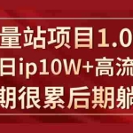 (1425期)《大流量站项目1.0+2.0》打造日ip10W+高流量站,前期很累后期躺赚