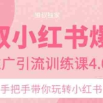 (1407期)小红书爆款推广引流训练课4.0,手把手带你玩转小红书(全套课程)