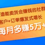 (1363期)5天打造能卖货会赚钱的社群:让客户+订单爆发式增长,每月多赚5万+