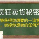 (1313期)疯狂卖货秘密(能够获得你想要的一流客户,卖掉你想卖的任何产品)无水印