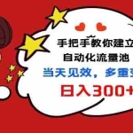 （1034期）手把手教你建立自动化流量池，当天见效，多重变现日入300+