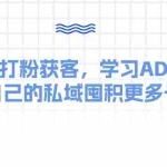 (10728期)某收费课:私域打粉获客,学习AD投流,为自己的私域囤积更多子弹