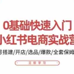 (10757期)0基础快速入门-小红书电商实战营:账号搭建/开店/选品/爆款/全套保姆教程