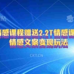 (10773期)售卖情感课程,赠送2.2T情感课程资料,情感文案变现玩法