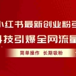(10789期)小红书最新创业粉引流,黑科技引爆全网流量裂变,简单操作长期吸粉