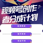 (10804期)蓝海项目,视频号创作分成计划,小白也能轻松上手,日入1000+
